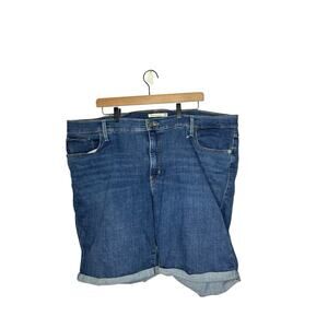 Levis Classic Bermuda Jean Shorts Denim Mid Rise Cuffed Stretch Blue‎ Womens 26W